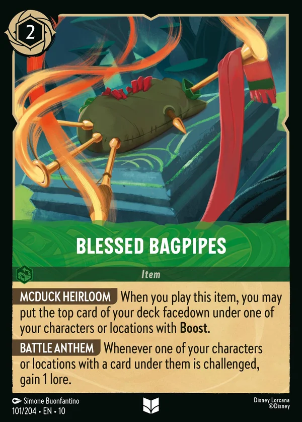 Blessed Bagpipes — Disney Lorcana Item card from Whispers in the Well
