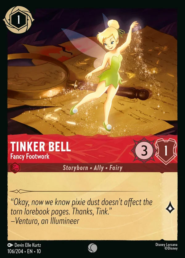 Tinker Bell - Fancy Footwork — Disney Lorcana Character card from Whispers in the Well