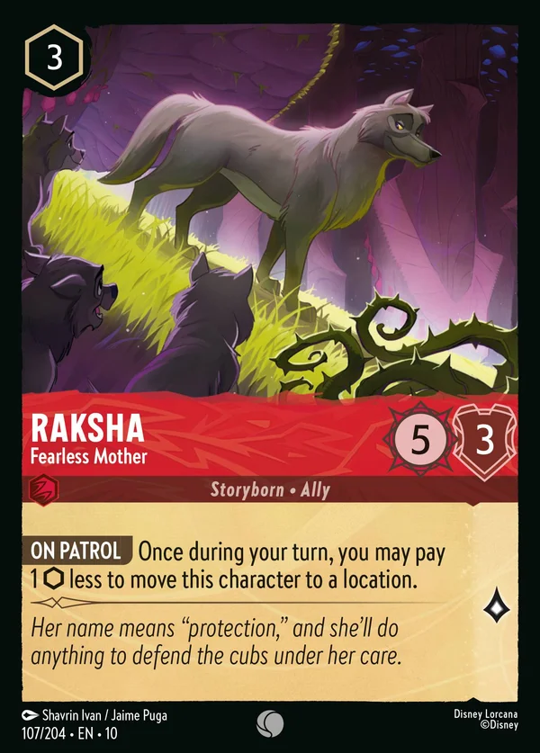 Raksha - Fearless Mother — Disney Lorcana Character card from Whispers in the Well