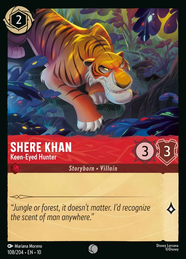 Shere Khan - Keen-Eyed Hunter — Disney Lorcana Character card from Whispers in the Well