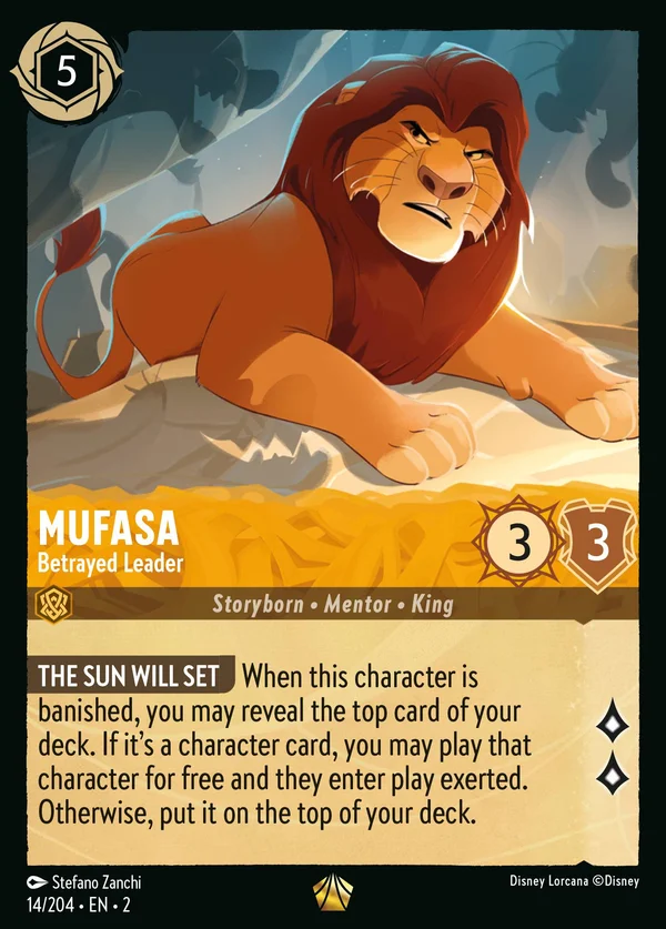 Mufasa - Betrayed Leader — Disney Lorcana Character card from Rise of the Floodborn