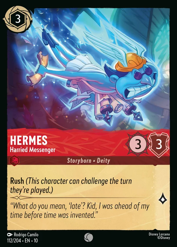 Hermes - Harried Messenger — Disney Lorcana Character card from Whispers in the Well