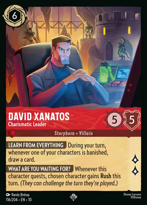 David Xanatos - Charismatic Leader — Disney Lorcana Character card from Whispers in the Well