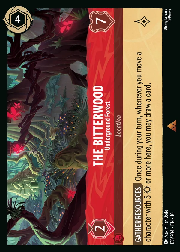 The Bitterwood - Underground Forest — Disney Lorcana Location card from Whispers in the Well