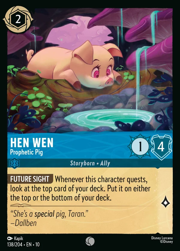 Hen Wen - Prophetic Pig — Disney Lorcana Character card from Whispers in the Well