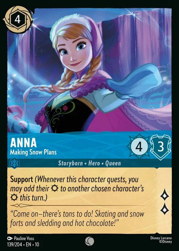 Anna - Making Snow Plans — Disney Lorcana Character card from Whispers in the Well