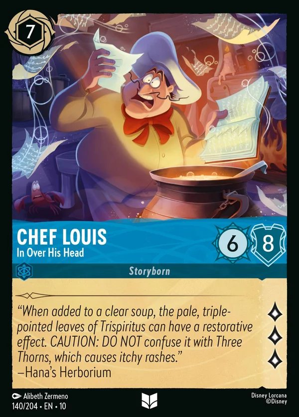 Chef Louis - In Over His Head — Disney Lorcana Character card from Whispers in the Well