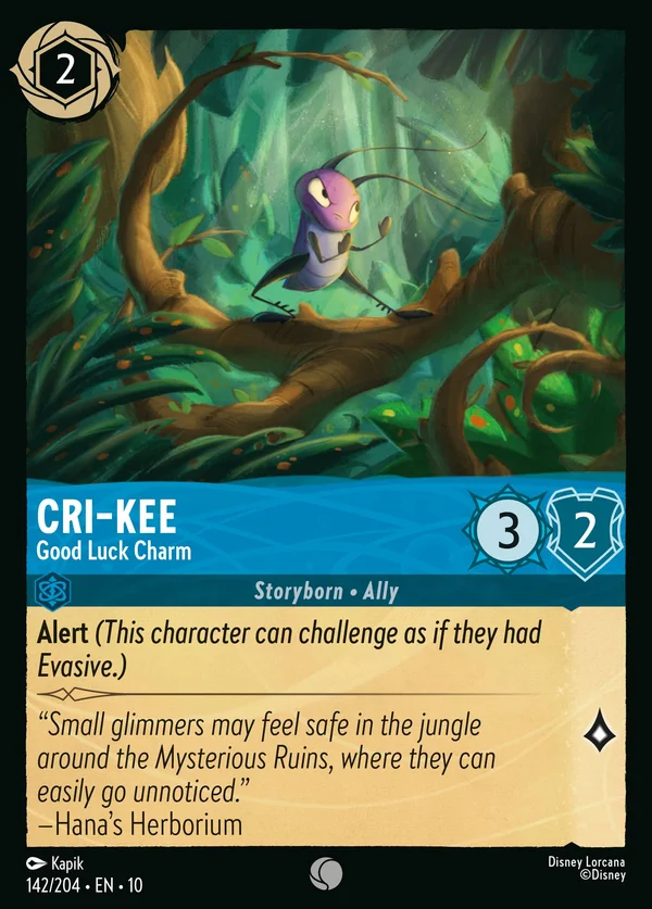 Cri-Kee - Good Luck Charm — Disney Lorcana Character card from Whispers in the Well