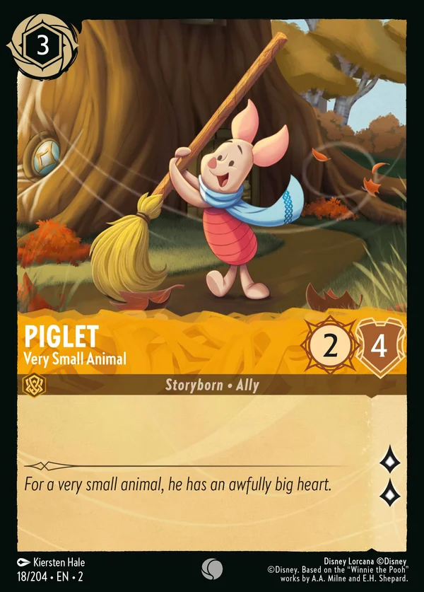 Piglet - Very Small Animal — Disney Lorcana Character card from Rise of the Floodborn