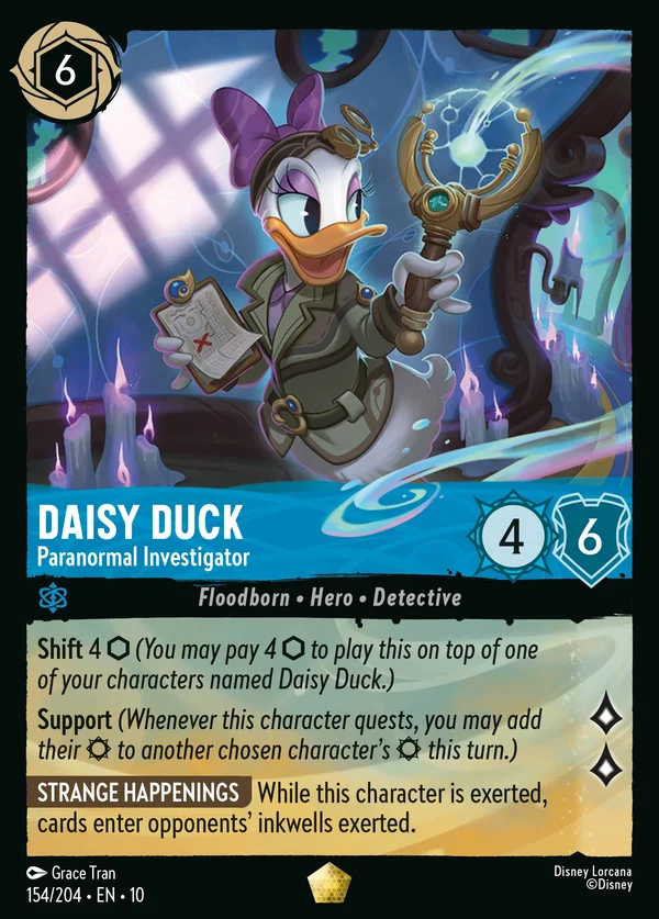 Daisy Duck - Paranormal Investigator — Disney Lorcana Character card from Whispers in the Well