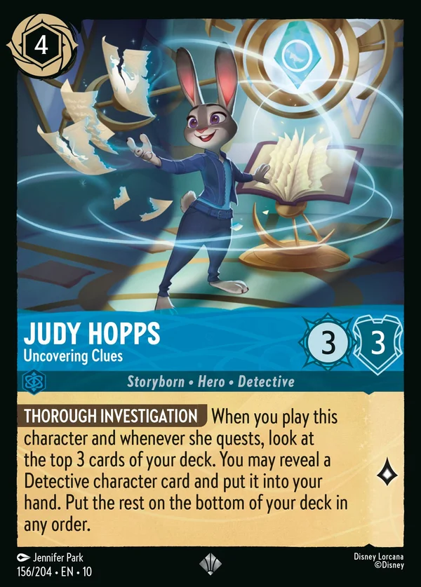 Judy Hopps - Uncovering Clues — Disney Lorcana Character card from Whispers in the Well