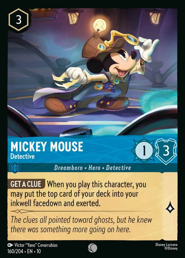 Mickey Mouse - Detective — Disney Lorcana Character card from Whispers in the Well
