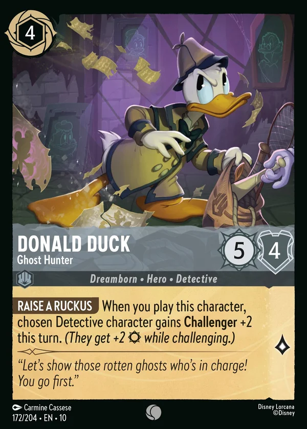 Donald Duck - Ghost Hunter — Disney Lorcana Character card from Whispers in the Well