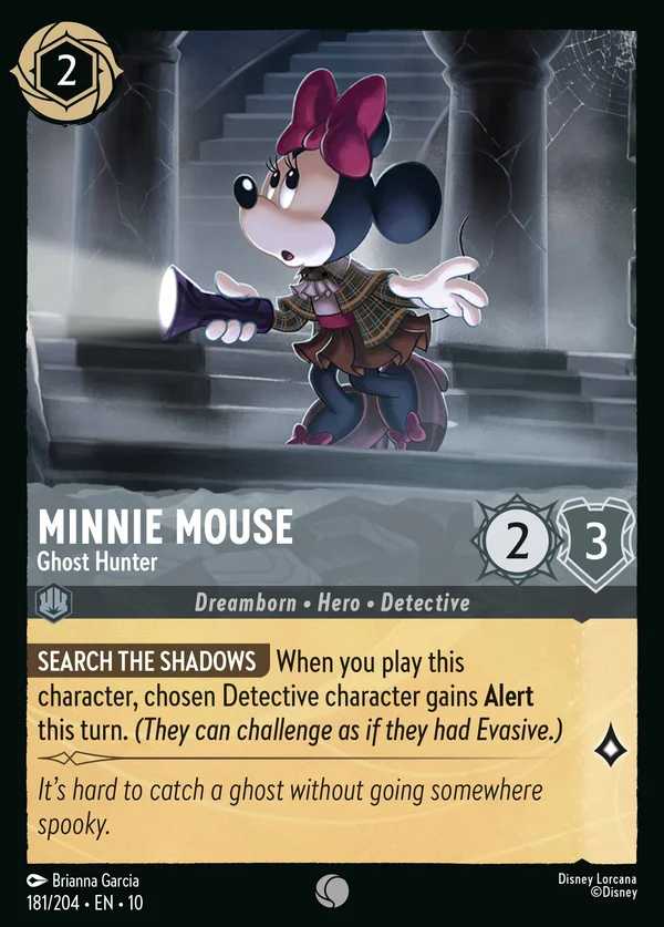 Minnie Mouse - Ghost Hunter — Disney Lorcana Character card from Whispers in the Well