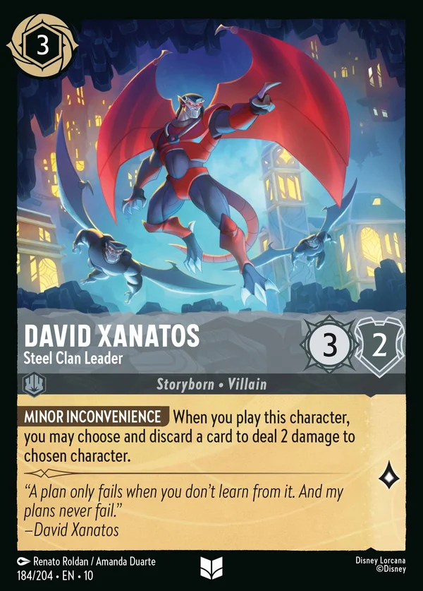David Xanatos - Steel Clan Leader — Disney Lorcana Character card from Whispers in the Well