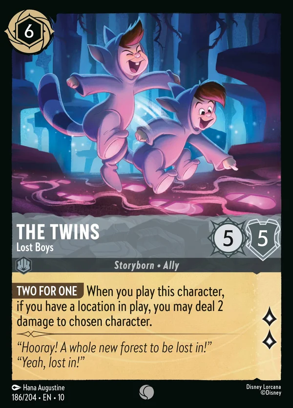 The Twins - Lost Boys — Disney Lorcana Character card from Whispers in the Well