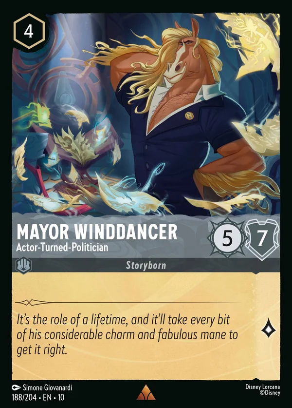 Mayor Winddancer - Actor-Turned-Politician — Disney Lorcana Character card from Whispers in the Well