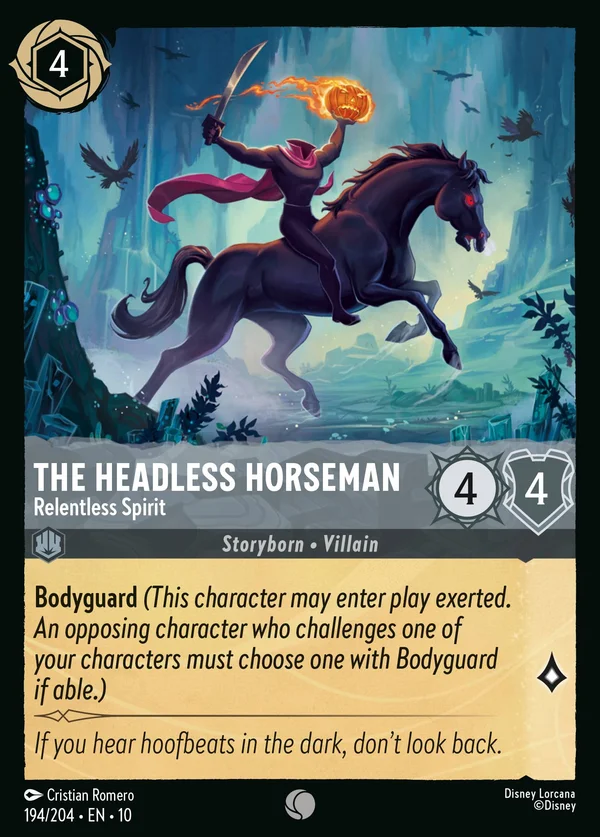 The Headless Horseman - Relentless Spirit — Disney Lorcana Character card from Whispers in the Well