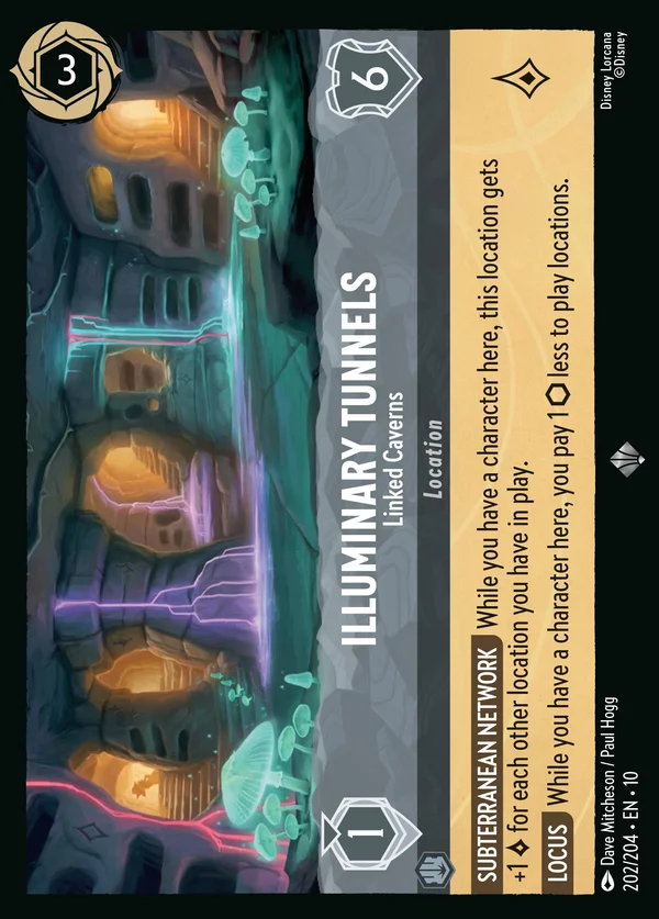 Illuminary Tunnels - Linked Caverns — Disney Lorcana Location card from Whispers in the Well