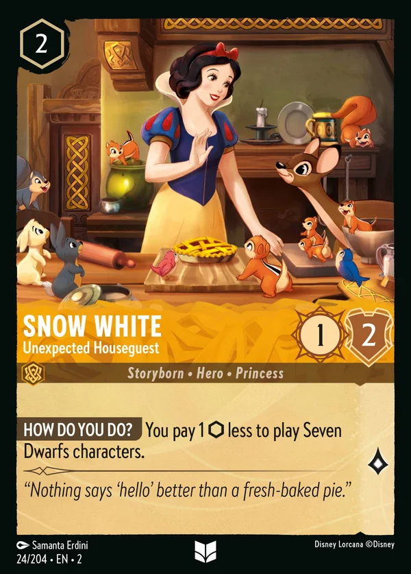 Snow White - Unexpected Houseguest — Disney Lorcana Character card from Rise of the Floodborn