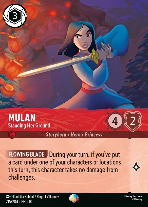 Mulan - Standing Her Ground — Disney Lorcana Character card from Whispers in the Well