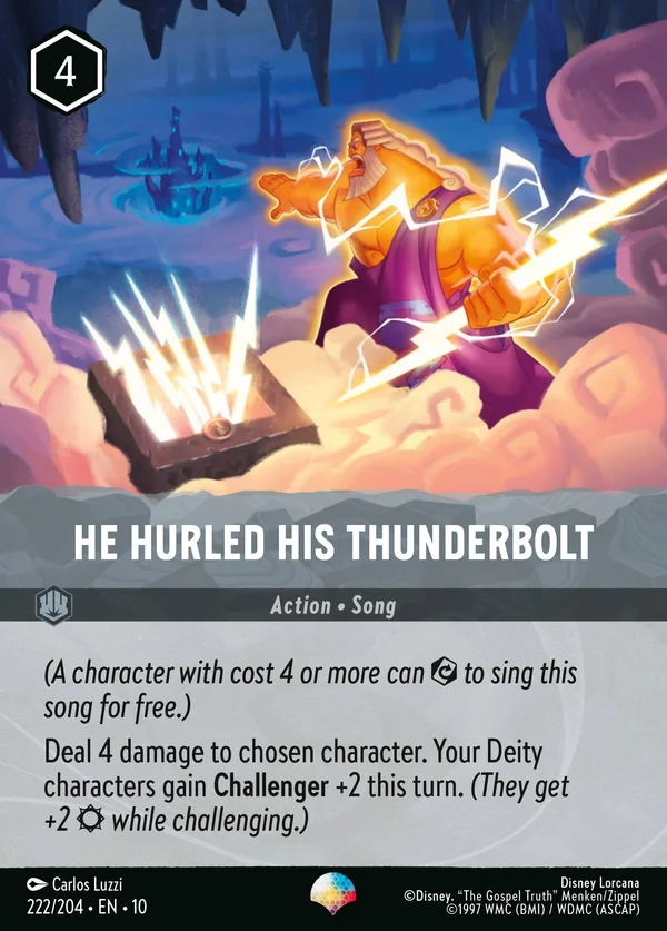 He Hurled His Thunderbolt — Disney Lorcana Action card from Whispers in the Well