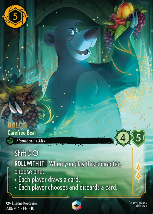 Baloo - Carefree Bear — Disney Lorcana Character card from Whispers in the Well