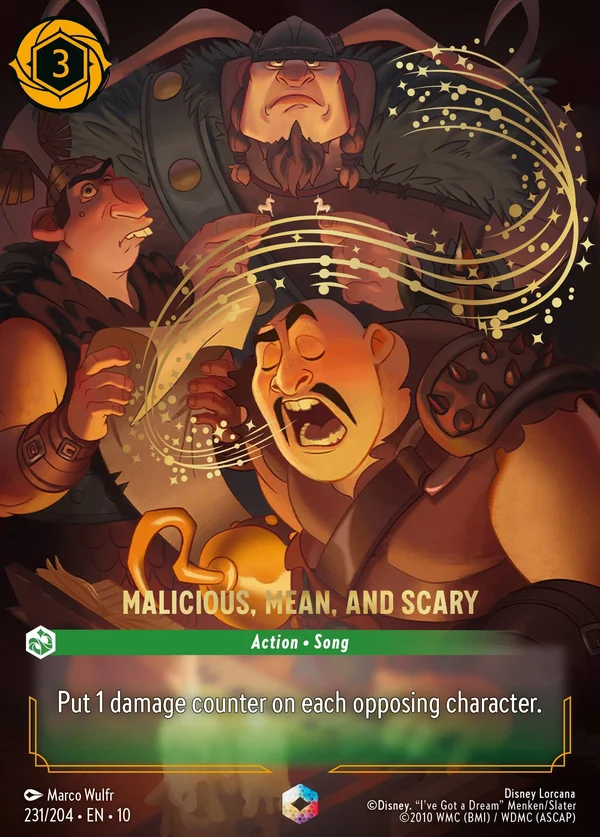 Malicious, Mean, and Scary — Disney Lorcana Action card from Whispers in the Well