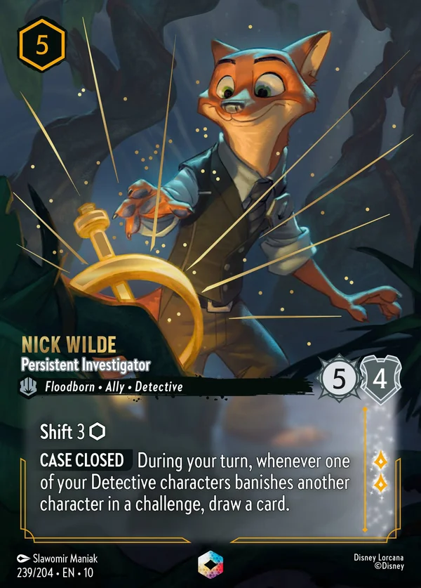 Nick Wilde - Persistent Investigator — Disney Lorcana Character card from Whispers in the Well