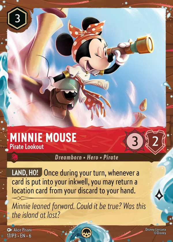 Minnie Mouse - Pirate Lookout — Disney Lorcana Character card from Azurite Sea