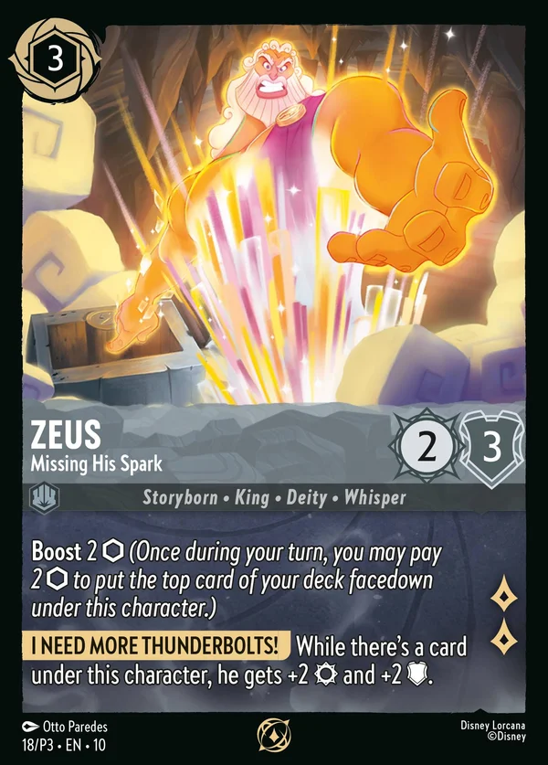Zeus - Missing His Spark — Disney Lorcana Character card from Whispers in the Well