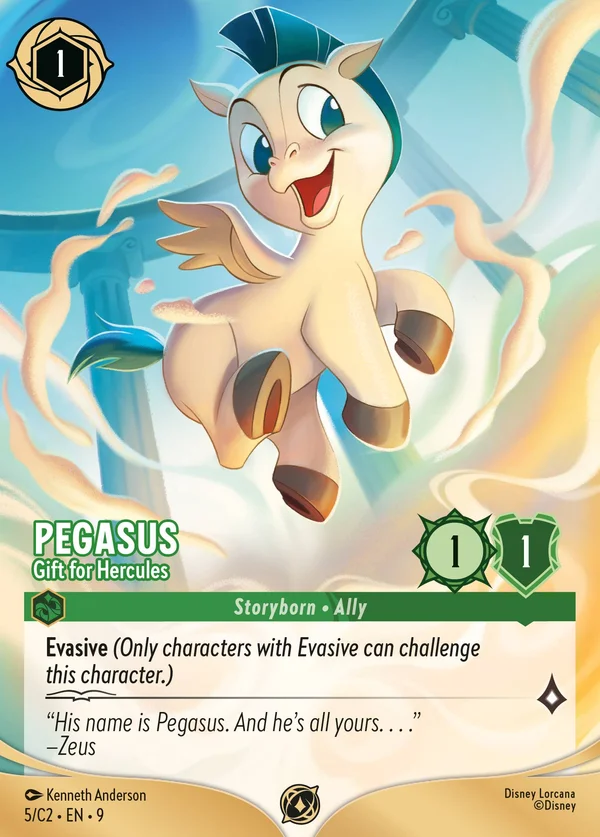Pegasus - Gift for Hercules — Disney Lorcana Character card from Fabled