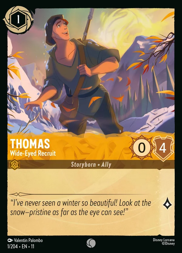 Thomas - Wide-Eyed Recruit — Disney Lorcana Character card from Winterspell
