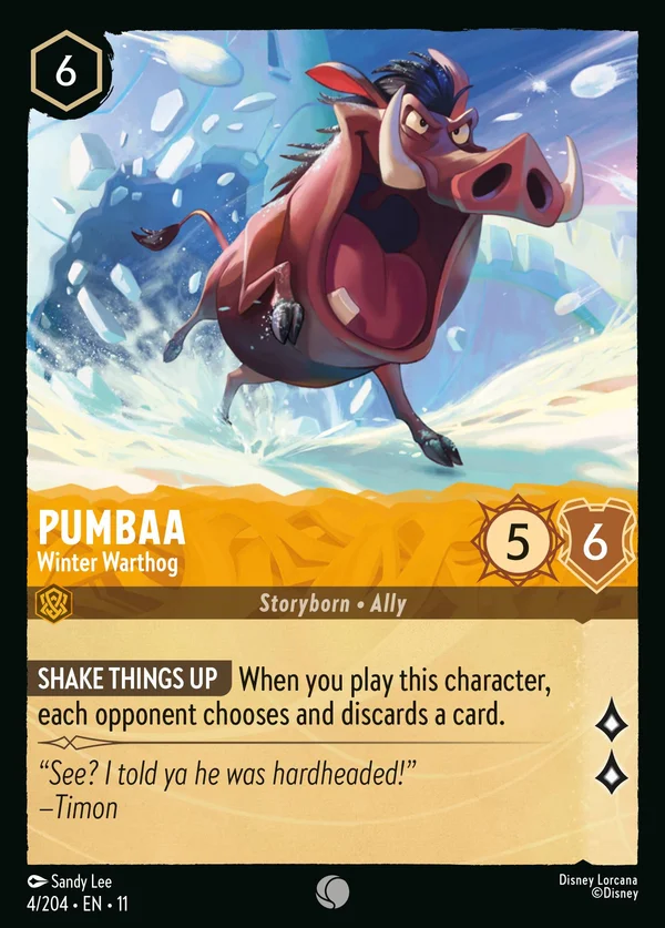Pumbaa - Winter Warthog — Disney Lorcana Character card from Winterspell