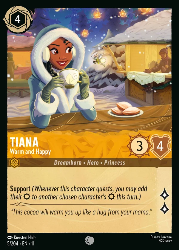 Tiana - Warm and Happy — Disney Lorcana Character card from Winterspell