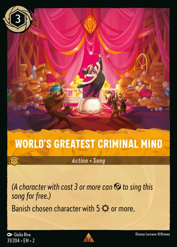 World's Greatest Criminal Mind — Disney Lorcana Action card from Rise of the Floodborn