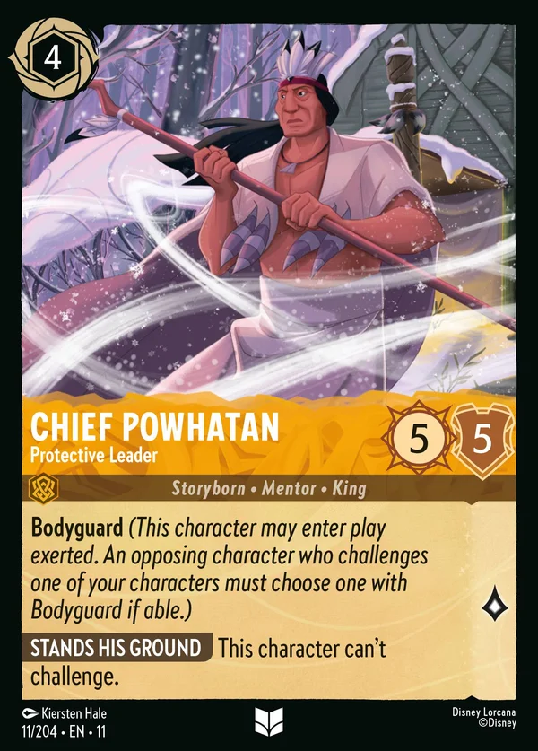 Chief Powhatan - Protective Leader — Disney Lorcana Character card from Winterspell