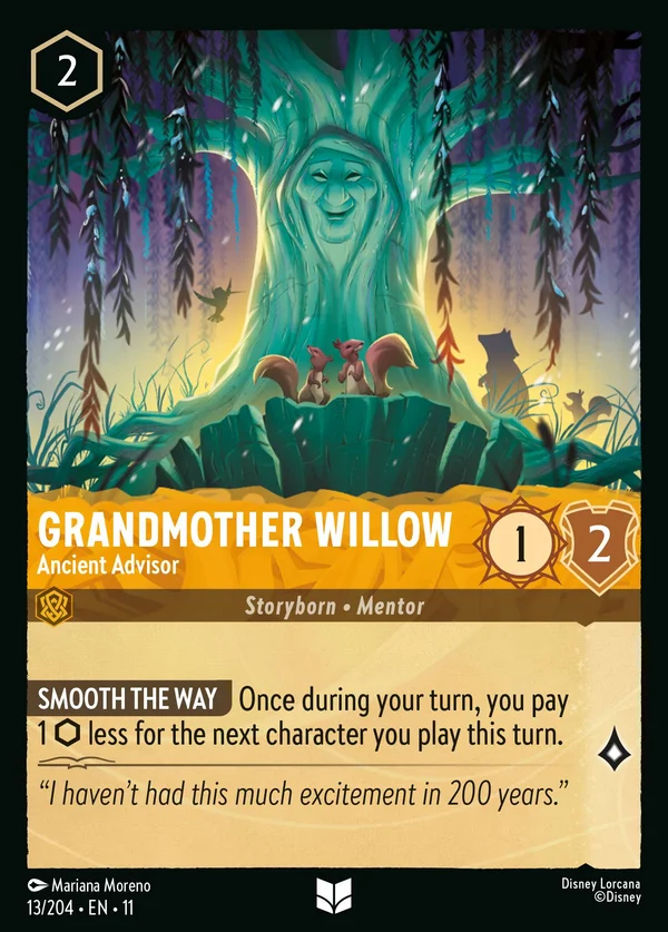 Grandmother Willow - Ancient Advisor — Disney Lorcana Character card from Winterspell