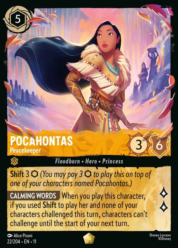 Pocahontas - Peacekeeper — Disney Lorcana Character card from Winterspell