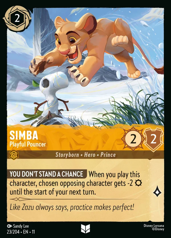 Simba - Playful Pouncer — Disney Lorcana Character card from Winterspell