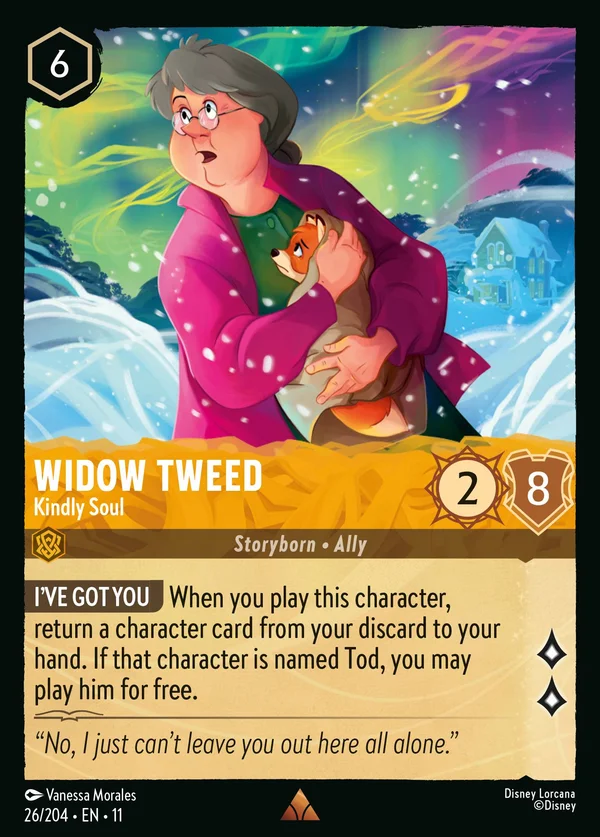 Widow Tweed - Kindly Soul — Disney Lorcana Character card from Winterspell