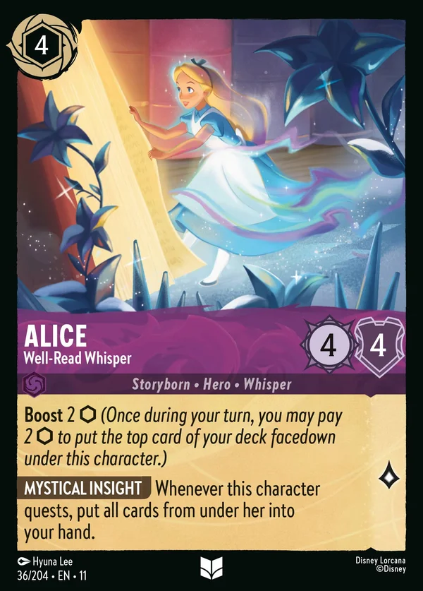 Alice - Well-Read Whisper — Disney Lorcana Character card from Winterspell