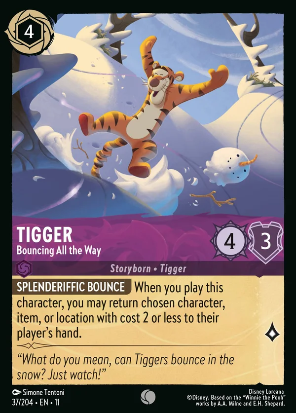 Tigger - Bouncing All the Way — Disney Lorcana Character card from Winterspell