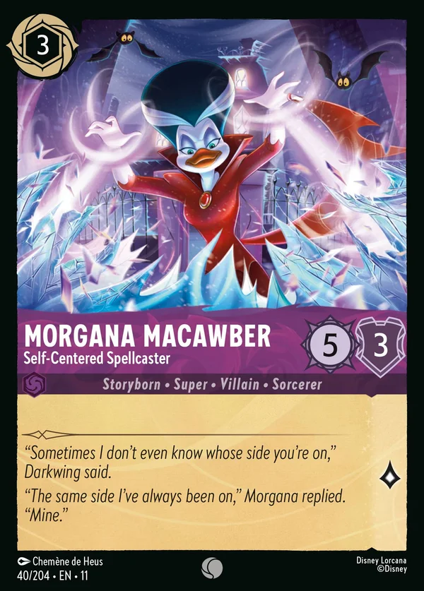 Morgana Macawber - Self-Centered Spellcaster — Disney Lorcana Character card from Winterspell