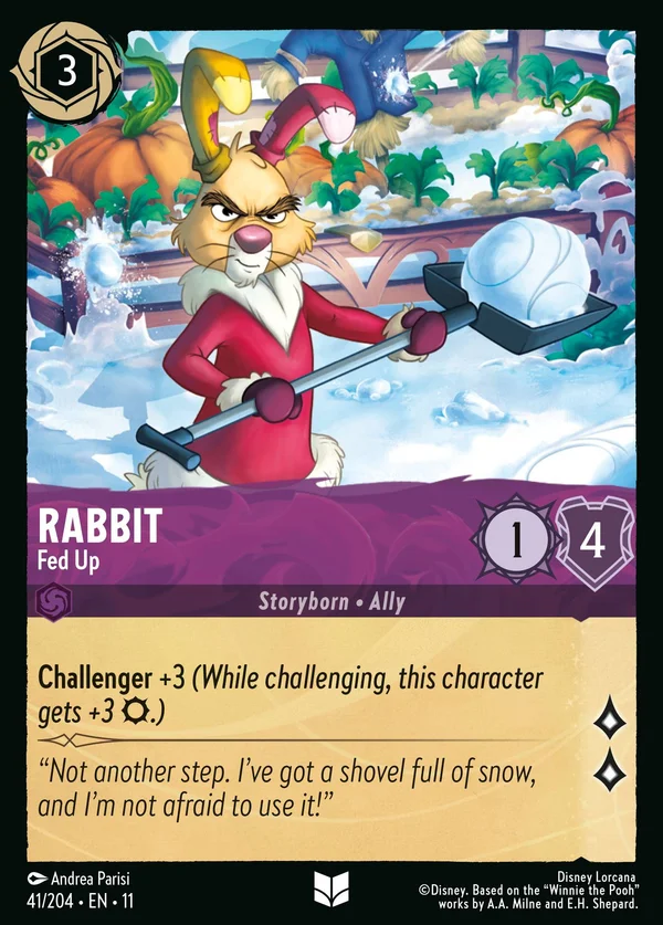 Rabbit - Fed Up — Disney Lorcana Character card from Winterspell