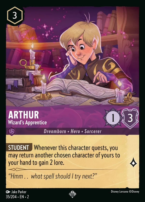 Arthur - Wizard's Apprentice — Disney Lorcana Character card from Rise of the Floodborn