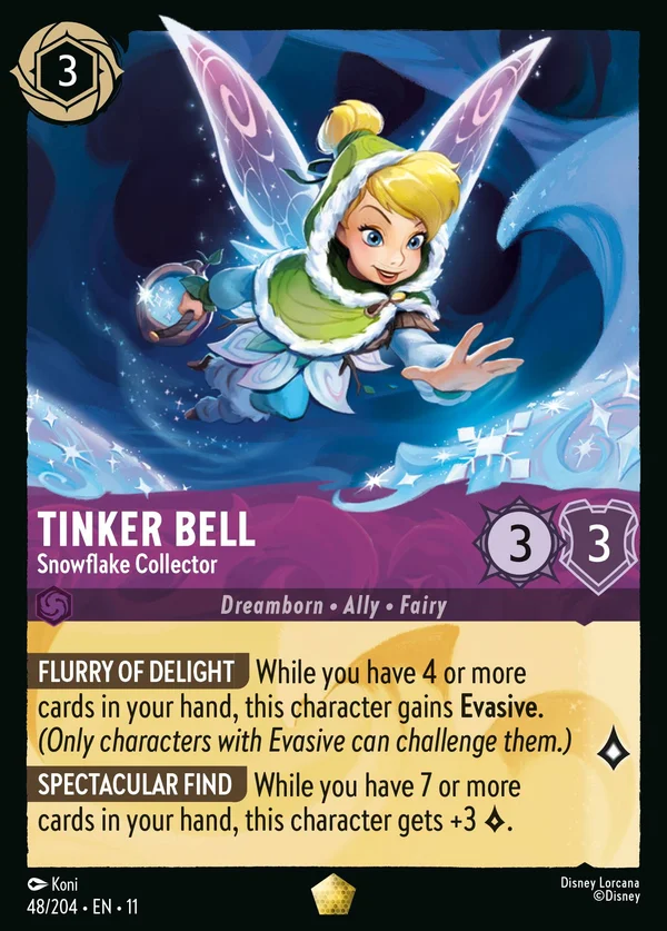 Tinker Bell - Snowflake Collector — Disney Lorcana Character card from Winterspell