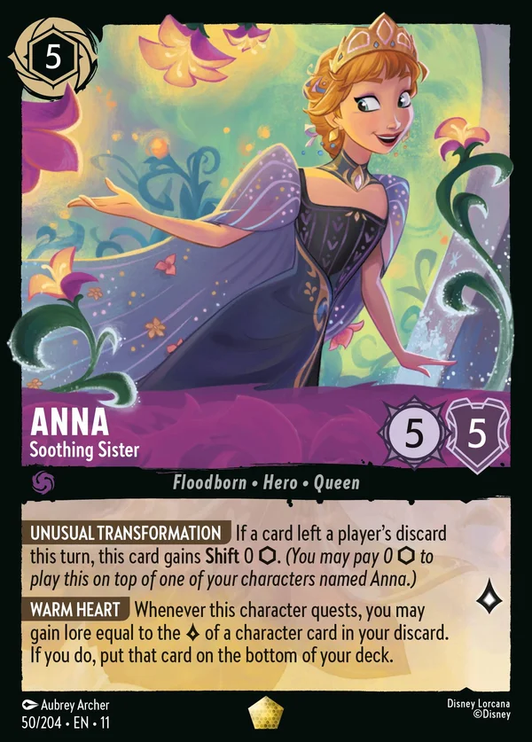 Anna - Soothing Sister — Disney Lorcana Character card from Winterspell