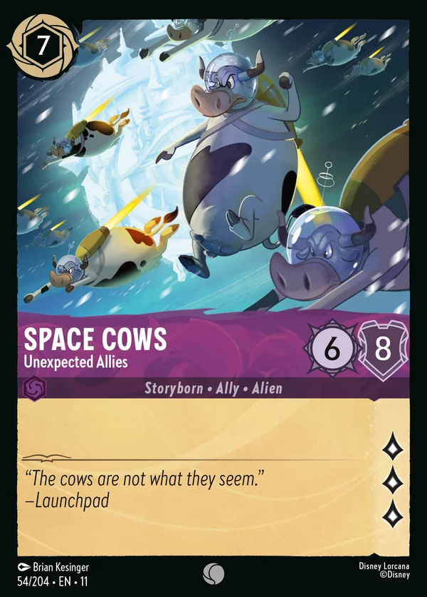 Space Cows - Unexpected Allies — Disney Lorcana Character card from Winterspell