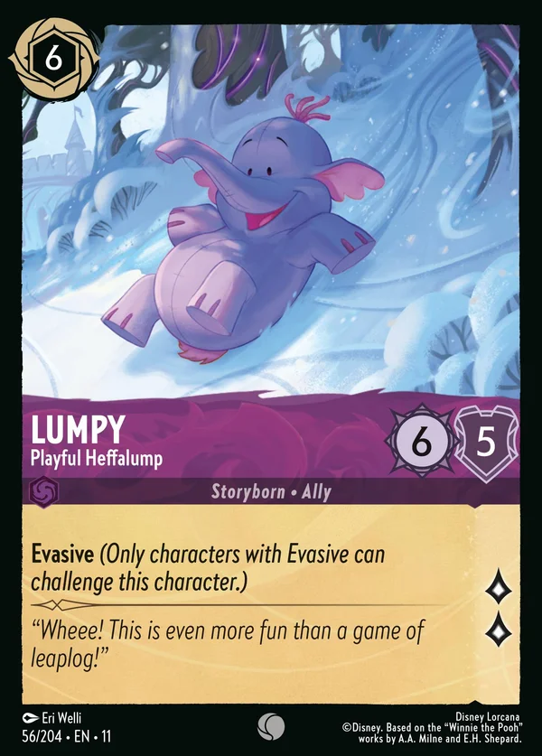 Lumpy - Playful Heffalump — Disney Lorcana Character card from Winterspell